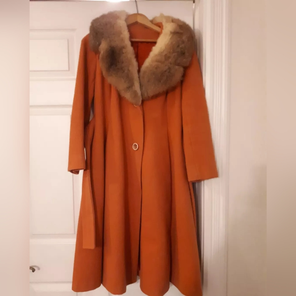 Saks Fifth Avenue Wool Fur Coat